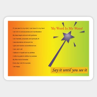 My Word Is My Wand Affirmations LOA Sticker